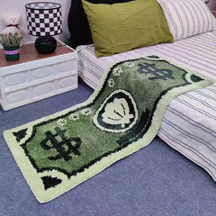 Ihomed 50x120cm Dollar Bill Area Rug Green Bedroom Bedside Carpet Living Room Soft Sofa Area Foot Mat Rugs