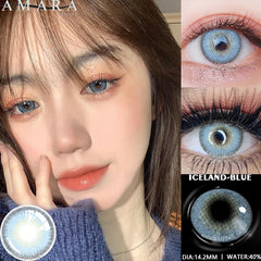 Ihomed Color Contact Lenses For Eyes 2pcs Natural Colored Lens Blue green Beauty Contact Lenses Eye Yearly Cosmetic Color Lens