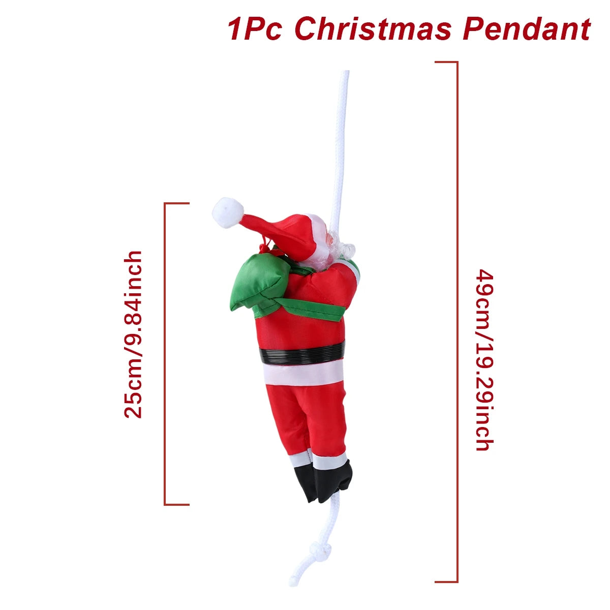 Ihomed Santa Claus Climbing Ladder Pendant Merry Christmas Decoration For Home 2024 Navidad Cristmas Tree Ornament 2025 New Year Gift