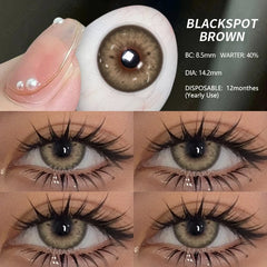 Ihomed 1Pair Contact Lenses for Eyes Color Natural Brown Beauty Yearly Cosmetic Contacts Eyes Makeup Eye Contacts Gray Lens