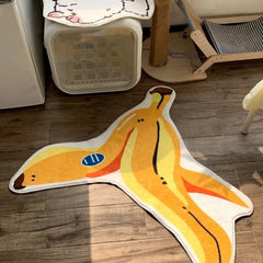 Ihomed Irregular Bedroom Decor Banana Carpet Creative Cute Carpets for Living Room Fluffy Soft Bedside Rug Home thicken Plush floor Mat