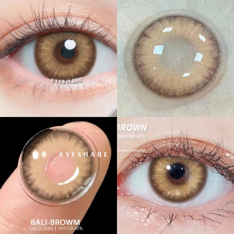 Ihomed Color Contact Lenses for Eyes 2pcs/Pair Natural Brown Eyes Contacts Lense Himalaya Cosmetic ColoreContacts Eye Makeup