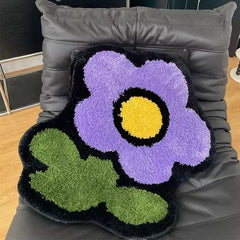 Ihomed Tufting Floral Bathroom Mat Bedroom Rug Living Room Carpet Bathmat Anti Slip Floor Pad Doormat Kawaii Aesthetic Home Decor