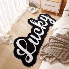 Ihomed Lucky Letters Bedside Carpet Bathroom Area Floor Pad Kids Bedroom Doormat You Look Good Letter Aesthetic Home Room Decor Rug