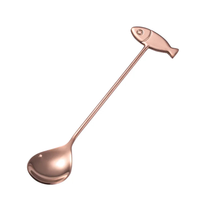 Ihomed Coffee Spoon Lovely Cute Cat Shape Teaspoon Dessert Snack Scoop Ice Cream Mini Spoons Kitchen ToolsTableware 304 Metal