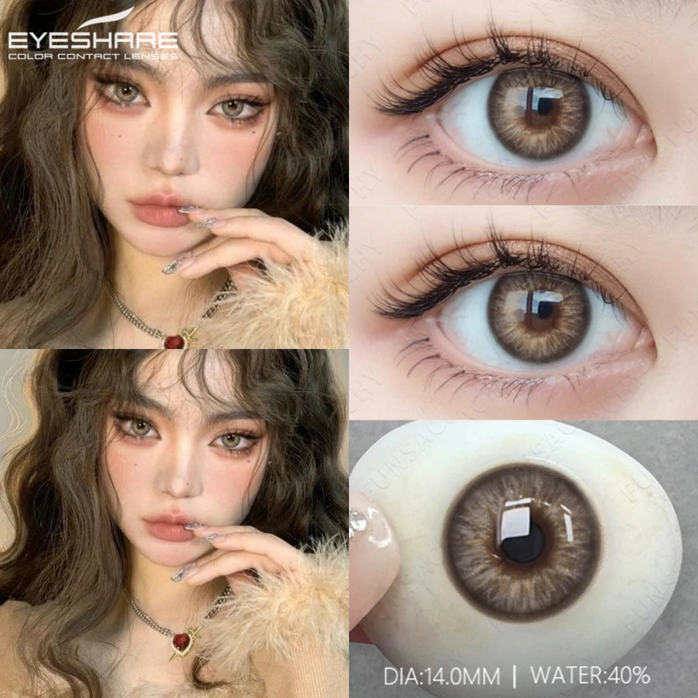 Ihomed 1Pair Natural Color Contact Lenses for Eyes Fashion Blue Eyes Contacts Lenses Yearly Gray Korean Contacts Lenses