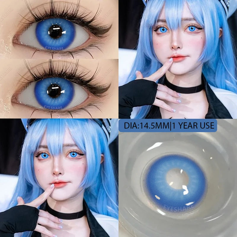 Ihomed Contact Lenses 1 Pair Purple Lenses Red Lens Cosplay Colored Lenses Anime Blue Lens Halloween Colorful Makeup Eye Cosmetic