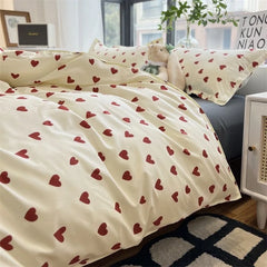 Ihomed Nordic Pink Black Checkerboard Duvet Cover Sets With Pillow Case Bed Sheet Kids Girls Bedding Sets King Queen Twin Kawaii