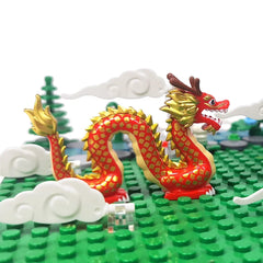 Ihomed DIY Chinese dragon MOC building block doll decorative building blocks assembly building blocks decoration