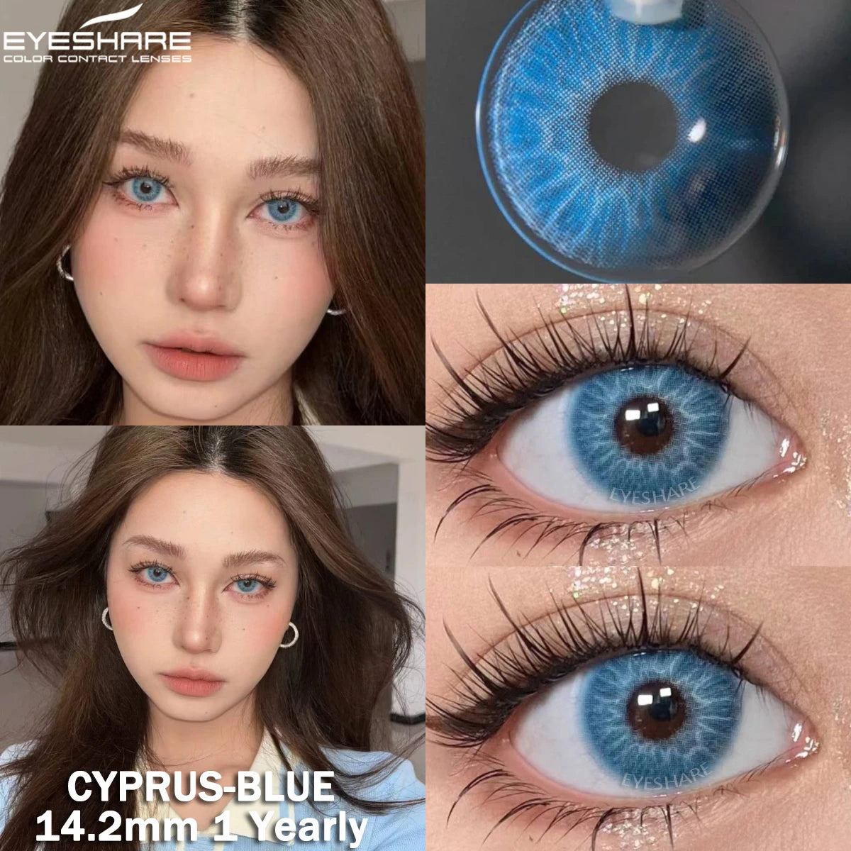 Ihomed 2pcs/pair New Colored Contacts Lenses for Eyes Brown Eyes Contacts Lenses Fashion Blue Lenses Yearly Gray Contacts Lens