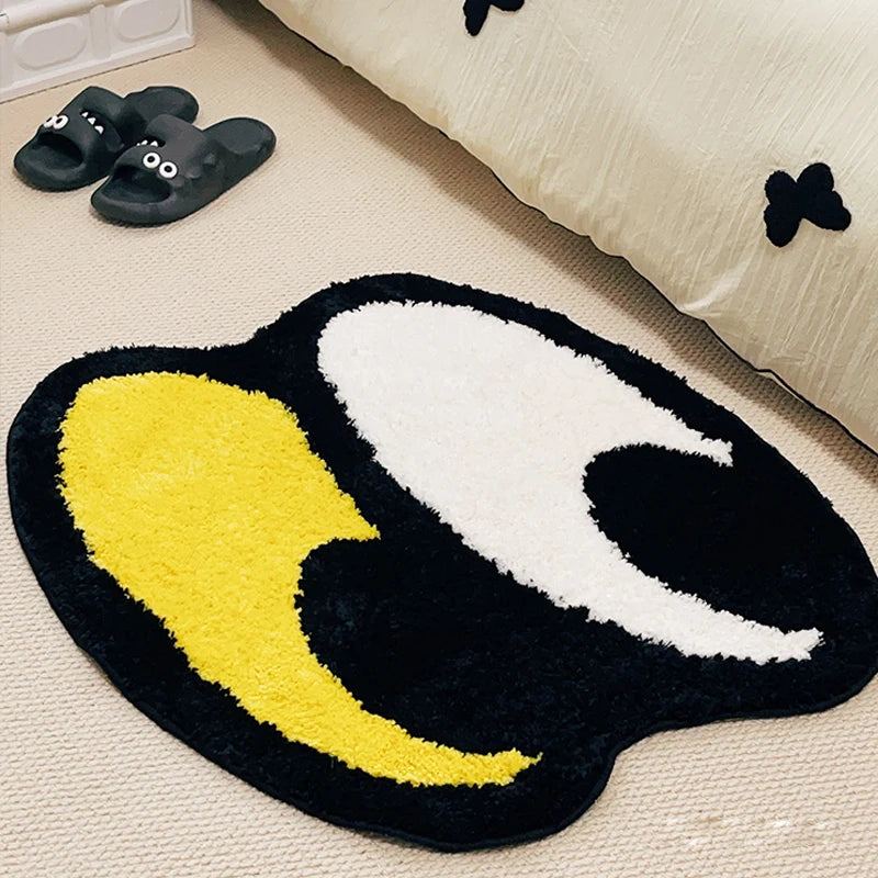 Ihomed Funny Tufting Big Eyes Living Room Carpet Bathroom Mat Soft Bedroom Floor Pad Doormat Cartoon Rug Aesthetic Home Room Decor