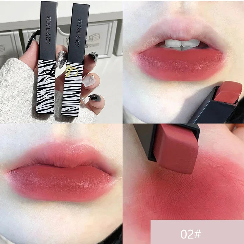 Ihomed 6 Colors Matte  Lipstick Waterproof Easy To Wear Velvet Rose Red Brown Lip Mud Nude Lasting Lip Gloss Lips Makeup Cosmetic