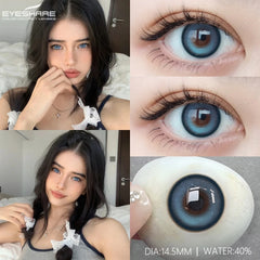 Ihomed 1Pair Natural Color Contact Lenses for Eyes Fashion Blue Eyes Contacts Lenses Yearly Gray Korean Contacts Lenses