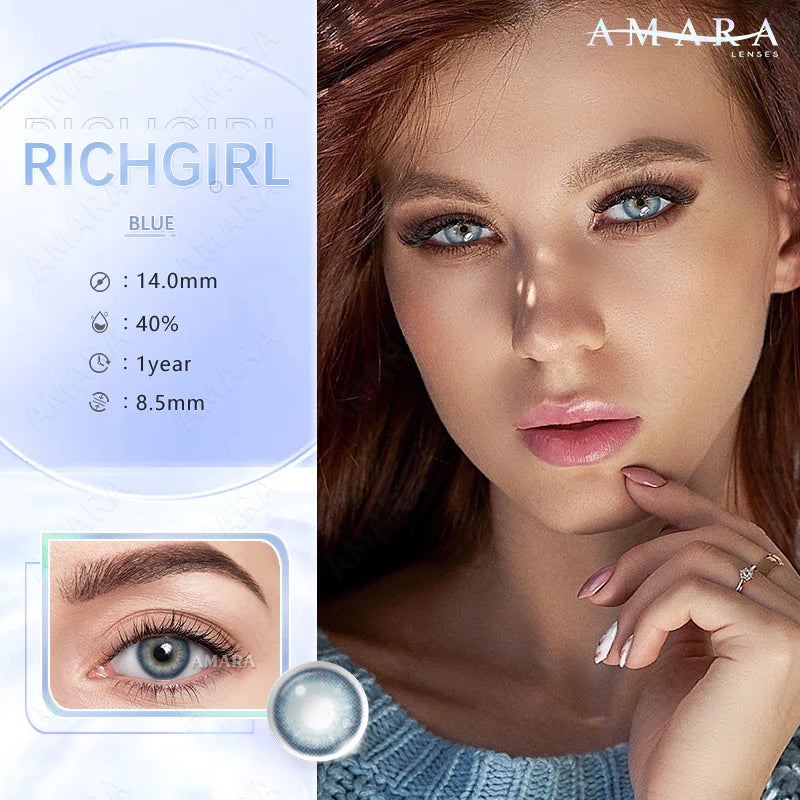 Ihomed 1Pair Contact Lenses For Eyes Color Natural Blue Brown  Beauty Yearly Cosmetic Contacts Eyes Makeup Eye Contacts Lens