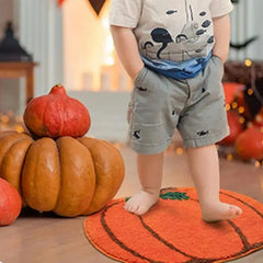 Ihomed Halloween Pumpkins Floor Door Mats Waterproof Kitchen Flannel Carpets Hallway Rugs Bedroom Bathroom Non-Slip Entrance Doormat