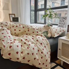 Ihomed Nordic Pink Black Checkerboard Duvet Cover Sets With Pillow Case Bed Sheet Kids Girls Bedding Sets King Queen Twin Kawaii