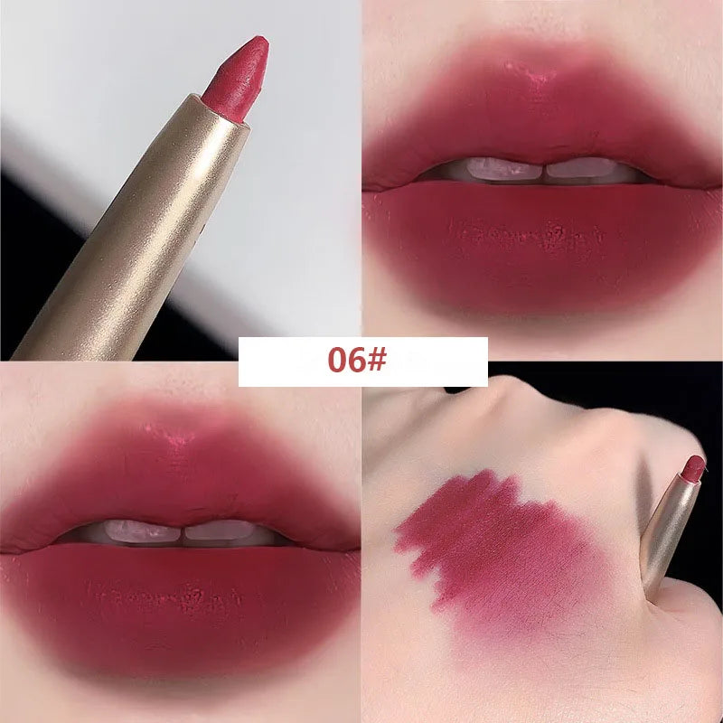 Ihomed Auto Rotate Red Lip Liner Pencil Stick Makeup Long Lasting Lipstick Pencil Waterproof Moisturizing Lipstick Pencil Korean Makeup