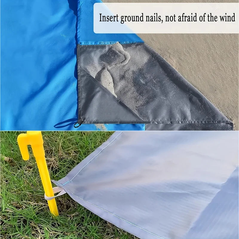 Ihomed 1pc Lightweight Waterproof Beach Mat, 210T Polyester Beach Mat Sandproof, Moisture-proof, Easy To Clean, Machine Washable