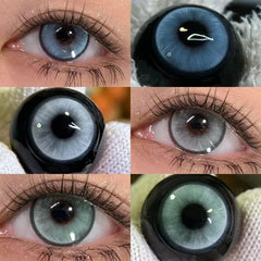 Ihomed Natural Colored Contacts Lenses for Eyes Blue Eye Contacts Gray Pupils Korean Lenses Green Contact Yearly Use 1 pair