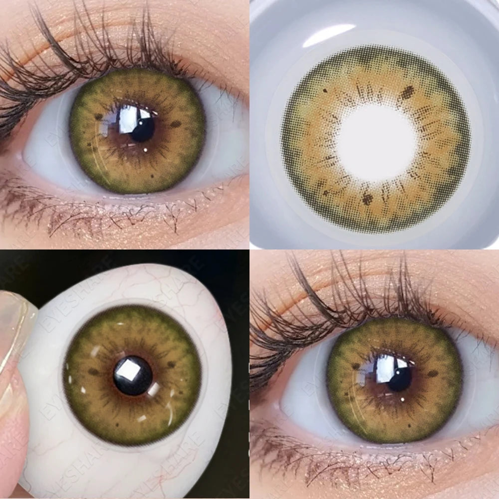 Ihomed 1Pair Color Contacts Lenses Colored Lens Eyes Natural Blue Eyes Lenses Gray Contacts Lense Yearly Fashion Green Lenses