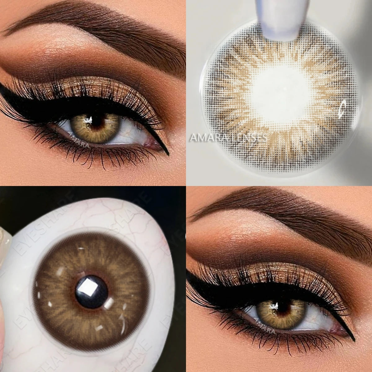 Ihomed brown Contact Lenses 2pcs/pair Color Contact Lens for Eye Color Cosmetic Colored Contact Lens Beauty Pupils Eye Makeup