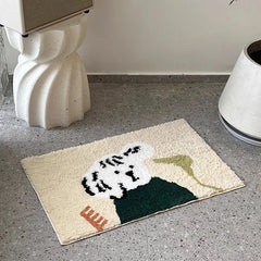 Ihomed Cartoon Tufting Puppy Bathroom Mat Dog Carpet Area Rug Bathmat Floor Tub Side Absorbent Anti Slip Pad Doormat Home Decor 50x80cm