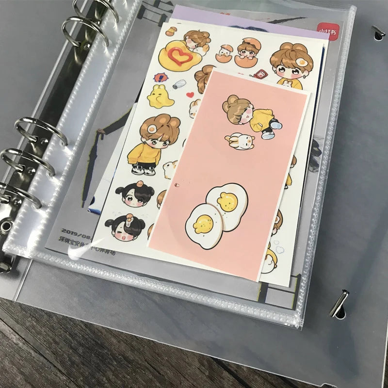 Ihomed 10pcs/set Photocard Sleeves for 6 Ring A5 Binder, Ultra-Clear K-pop Photocard Sleeves,Top Loading Photo Sheet Protector