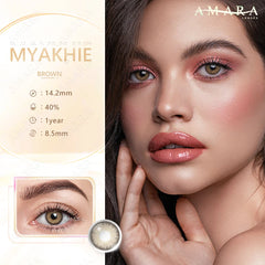 Ihomed 1Pair Contact Lenses for Eyes Color Natural Brown Beauty Yearly Cosmetic Contacts Eyes Makeup Eye Contacts Brown Lens