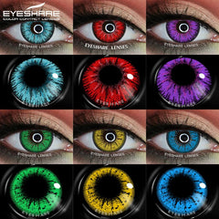 Ihomed Halloween Contact Lenses 1Pair Color Contact Lenses for Eyes Red Lenses Cosplay Colored Lenses Blue Eye Contacts Yearly