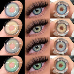 Ihomed New 1Pair Natural Color Contact Lenses Gray Colorful Contacts for Eyes Fashion Blue Contact Yearly Beauty Eye Contact