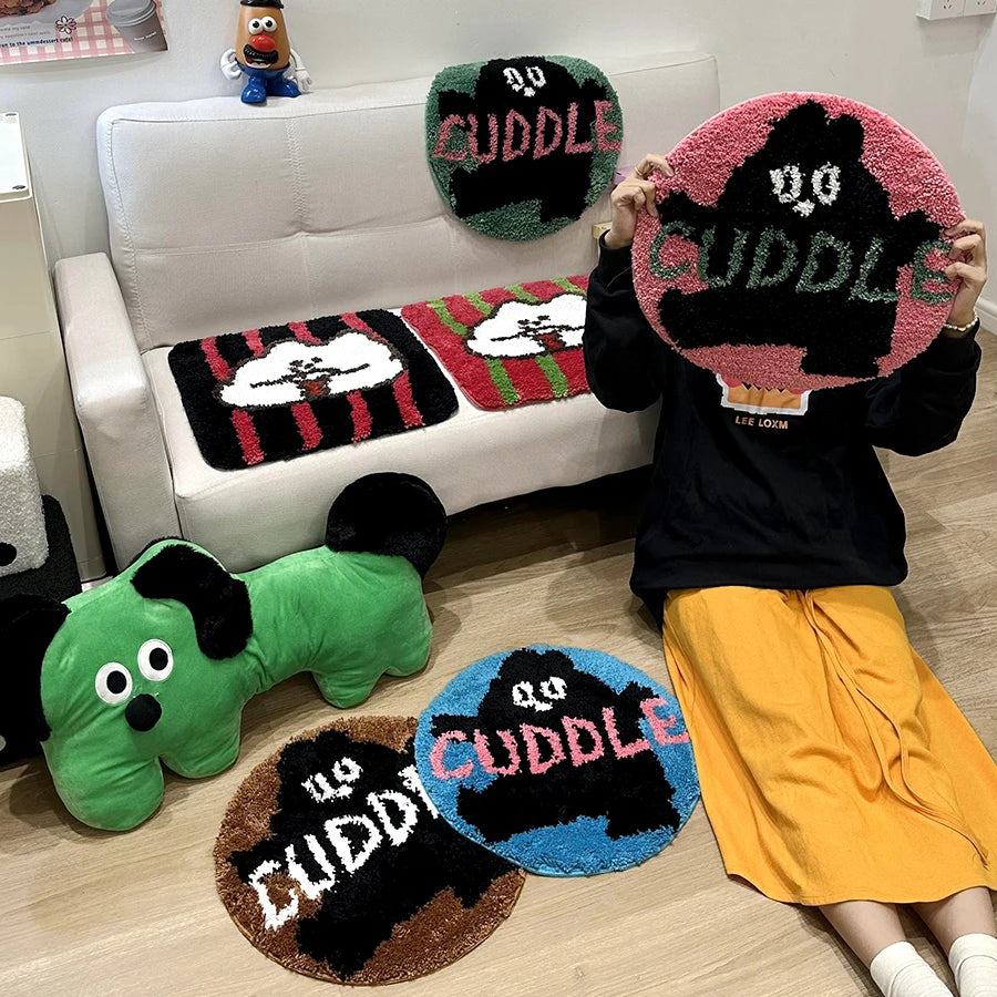 Ihomed Cartoon Tufting Seat Cushion Mat Soft Square Round Cute Letters Chair Sofa Pad Colorful Home Office Warm Decor