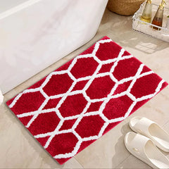 Ihomed Tufted Non-Slip Rug Diamond Pattern Bathroom Flocking Carpet Mat Room Entry Floor Mats Bedroom Bedside Rugs