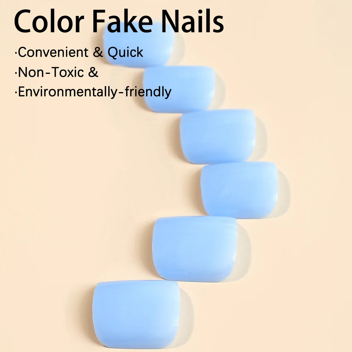 Ihomed 24pcs Pure Color False Toenails Simple Glossy Fake Toenails Wearable Full Cover Ins Square Fake Toenail Patch for Girl Women