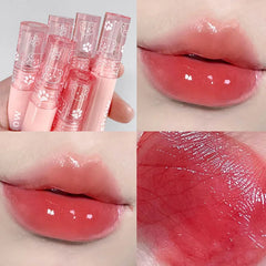 Ihomed Cute Bear Velvet Lip Gloss Girl's Matte Lip Glaze Waterproof Lasting Transparent Red-brown Lip Mud Korean Makeup Liquid Lipstick