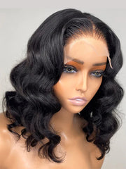 Ihomed Wear And Go 4x4 Glueless Lace Closure Wig Ready To Wear Preplucked Loose Body Wave Short Bob Human Hair Wigs 13x4 Lace Front Wig