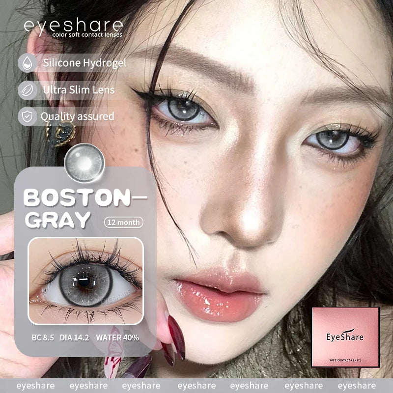 Ihomed  New 1pair Colored Contact Lenses for Eyes Brown Contacts Blue Eyes Lenses Yearly Korean Gray Pupils Lens Green Lenses