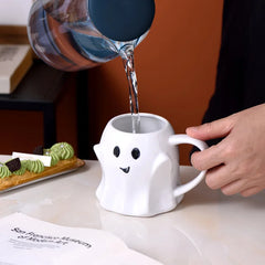 Ihomed Halloween Ghost Elf 3D Creative Cute Couple Mug Gift Afternoon Tea Breakfast Milk Cup Home Office Drinking Ceramic Cup