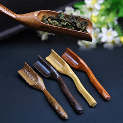 Ihomed 1Pc Chinese Kongfu Tea Scoop Wooden/Bamboo Retro Style Natural Delicate Spoon Portable Bamboo Teaspoon