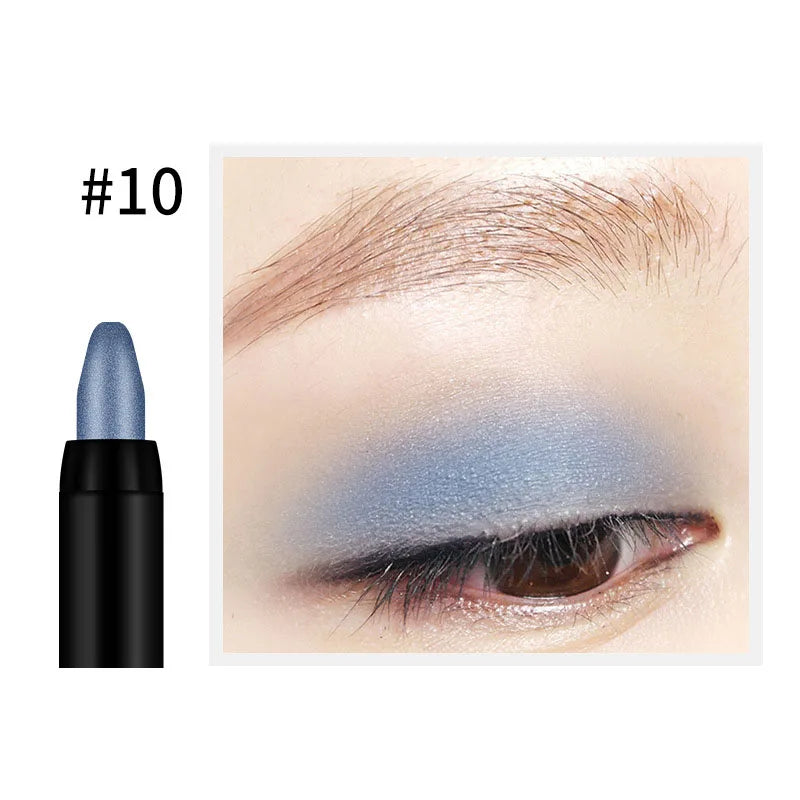 Ihomed Waterproof Pearlescent Eyeshadow Pencil Stick 16 Colors Lasting Glitter Shimmer Eye Shadow Pen Eyeliner Stick Eyes Makeup Tools