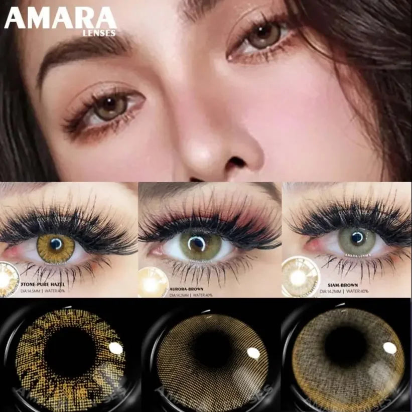 Ihomed 1 Pair Colored Contact Lenses Natural Look Brown Eye Lenses Gray Contact Blue Lenses Fast Delivery Green Eye