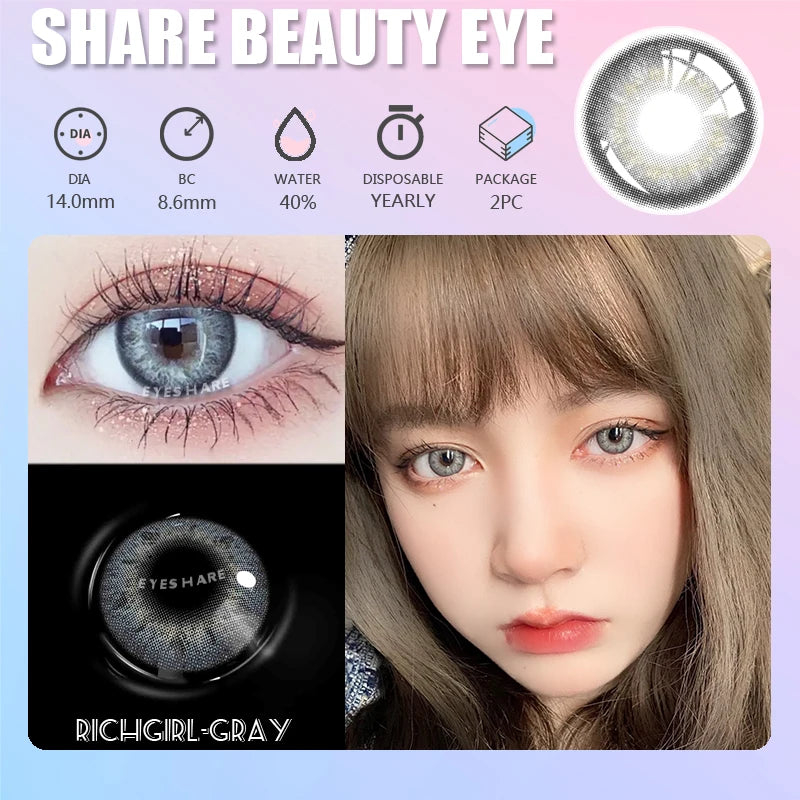 Ihomed 2pcs/Pair Color Contact Lenses Eyes Russian Fast Delivery Brown Lens Nature Lenses for Eyes Yearly Cosmetics Circle Lenses