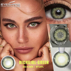 Ihomed  Fashion Color Contact Lenses for Eyes 2pcs Colorcon Green Lenses Cosmetics Blue Colored Lenses Yearly Cosmetic Eye Lens