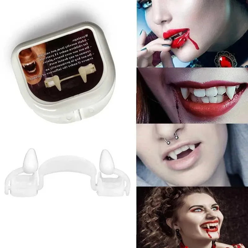 Ihomed Vampire Teeth Dentures Fangs Classic PP Halloween Party Cosplay Prop Halloween Costume Party Favors