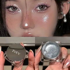 Ihomed Metallic Eyeshadow Palette Gel Texture Diamond Smoky Monochrome Glitter Body Highlighter Powder Cream Brighten Shiny Eyes Makeup