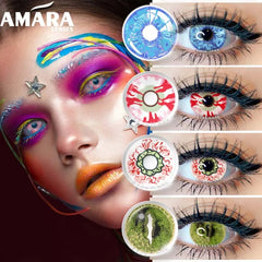 Ihomed Color Contact Lenses For Eyes Anime Cosplay Colored Lenses Blue Purple Multicolored Lenses Contact Lens Beauty Makeup