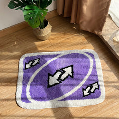 Ihomed Reverse Card S-grade Rug for Friend Rooms Purple Handmade Tufted Rug for Birthday Gift Fluffy Soft Rectangle Mat