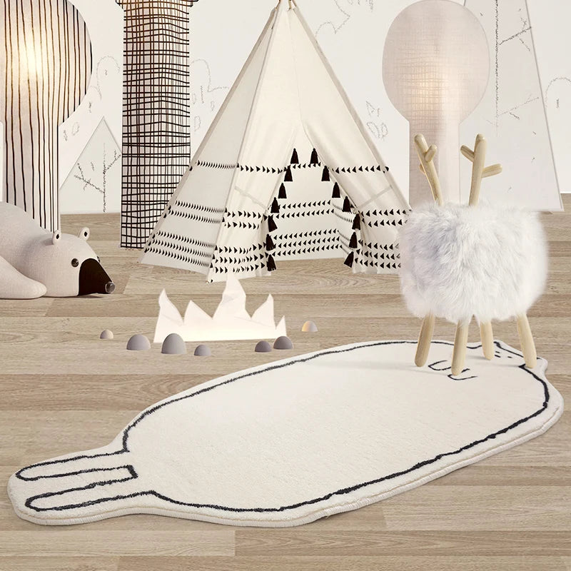 Ihomed Lovely Cat Bedroom Rug Soft Long Fluffy Animals Bedside Carpet Bathmat Pad Bathroom Mat Doormat Aesthetic Home Kids Room Decor