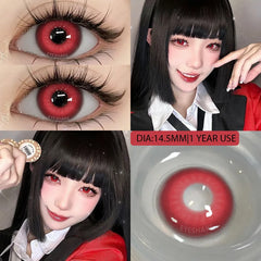 Ihomed Contact Lenses 1 Pair Purple Lenses Red Lens Cosplay Colored Lenses Anime Blue Lens Halloween Colorful Makeup Eye Cosmetic