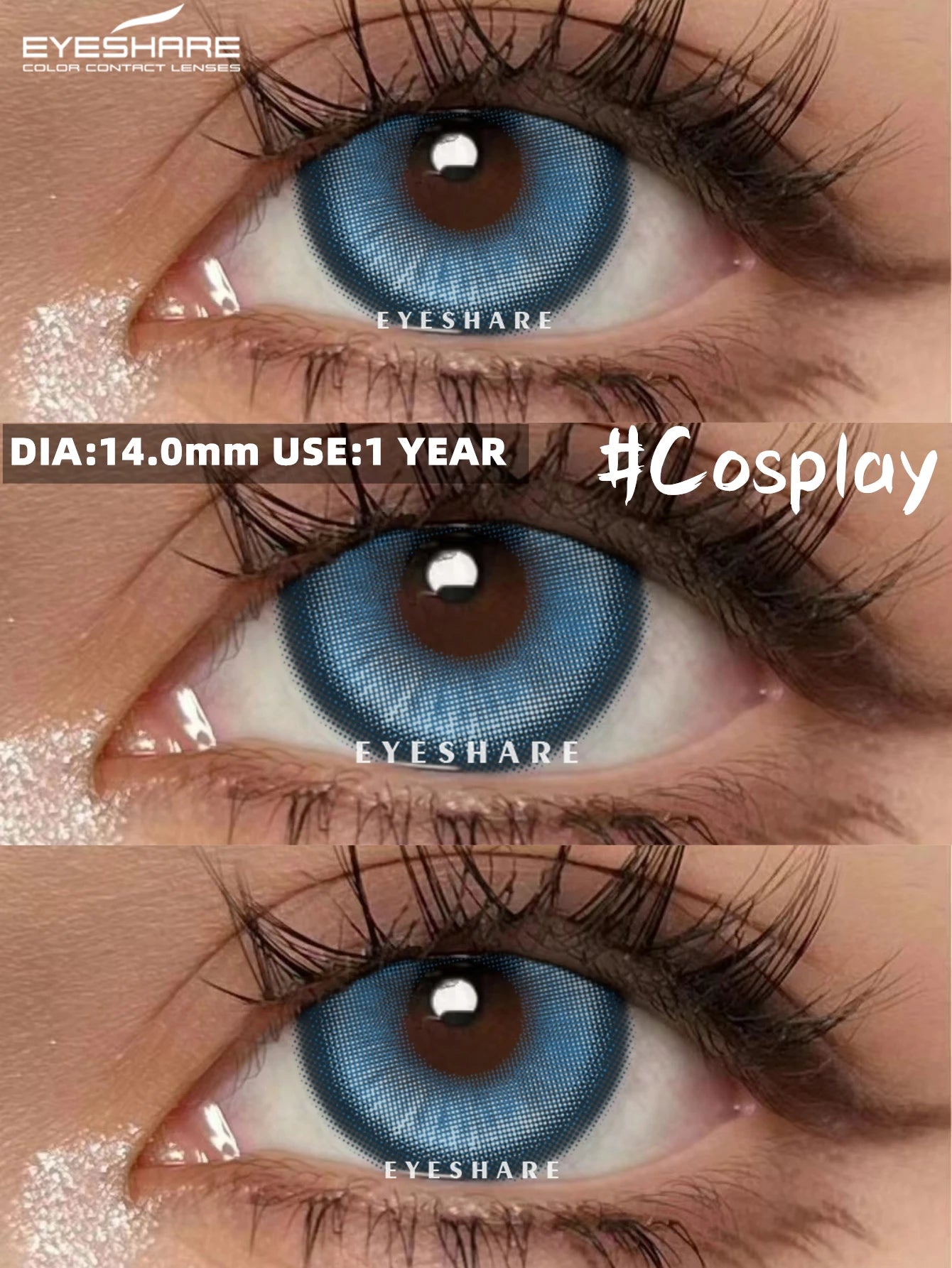 Ihomed Cosplay Color Contact Lenses for Halloween 1 pair Blue Lens Colored Lenses Red Contact Yearly Fashion Contact Lenses