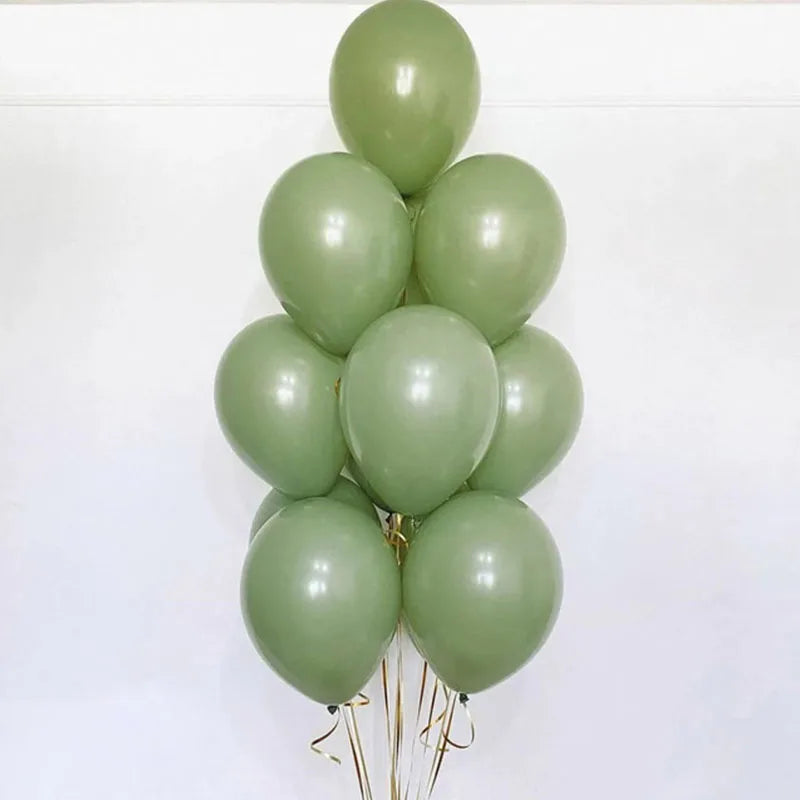 Ihomed 19pcs 40inch White Retro Green Number Foil Balloons Happy Birthday Party Decorations Kids Boy Girl 1 2 3 4 5 6 7 8 9 Year Old